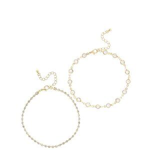 Jessica‎ Simpson gold tone Anklet Set, Set of 3